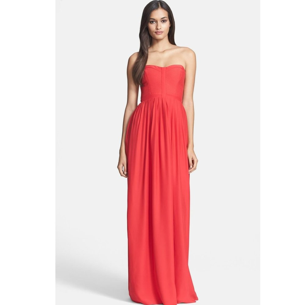 Parker 'Bayou' Strapless Silk Maxi Dress-Size Medium